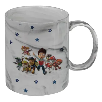 paw patrol, Mug ceramic marble style, 330ml