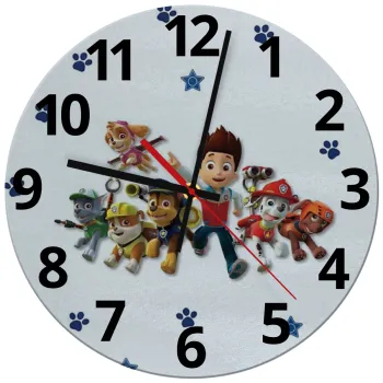 paw patrol, Ρολόι τοίχου γυάλινο (30cm)