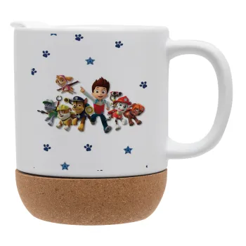 paw patrol, Κούπα, κεραμική με βάση φελού και καπάκι (ΜΑΤ), 330ml