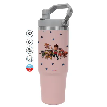 paw patrol, ΡΟΖ χρώματος Θερμός Ανοξείδωτο 890ml (30oz) με χερούλι