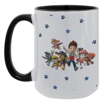 paw patrol, Κούπα Mega 15oz, κεραμική Μαύρη, 450ml