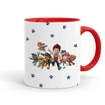 paw patrol, Mug colored red, ceramic, 330ml