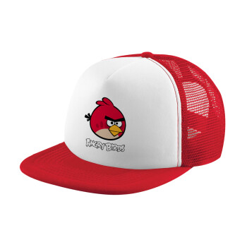Angry birds Terence, Καπέλο Soft Trucker με Δίχτυ Red/White 