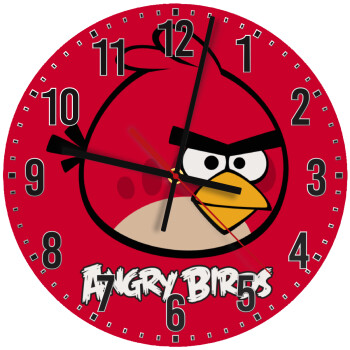 Angry birds Terence, Ρολόι τοίχου ξύλινο (30cm)
