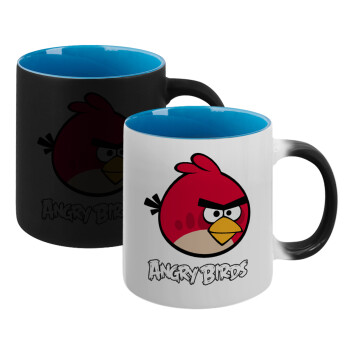 Angry birds Terence, Κούπα Μαγική εσωτερικό μπλε, κεραμική 330ml που αλλάζει χρώμα με το ζεστό ρόφημα