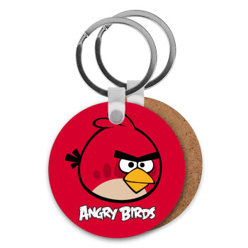 Angry birds Terence, Μπρελόκ Ξύλινο στρογγυλό MDF Φ5cm