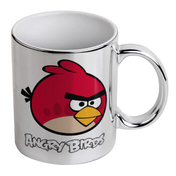 Angry birds Terence, Κούπα κεραμική, ασημένια καθρέπτης, 330ml