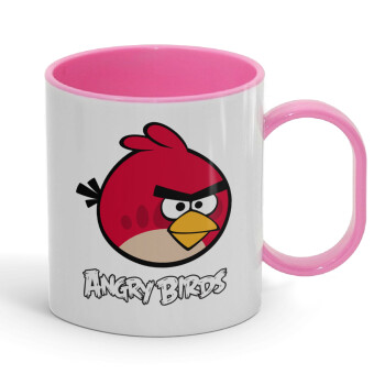 Angry birds Terence, Κούπα (πλαστική) (BPA-FREE) Polymer Ροζ για παιδιά, 330ml