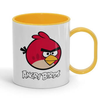 Angry birds Terence, Κούπα (πλαστική) (BPA-FREE) Polymer Κίτρινη για παιδιά, 330ml