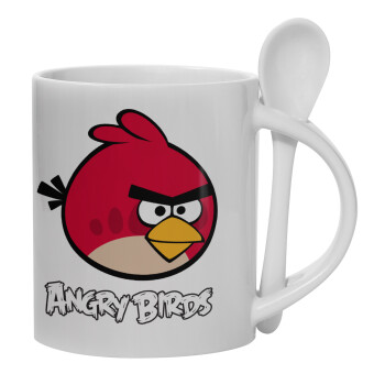 Angry birds Terence, Κούπα, κεραμική με κουταλάκι, 330ml (1 τεμάχιο)