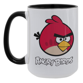Angry birds Terence, Κούπα Mega 15oz, κεραμική Μαύρη, 450ml