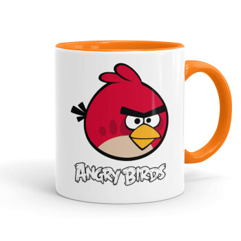 Angry birds Terence, Κούπα χρωματιστή πορτοκαλί, κεραμική, 330ml