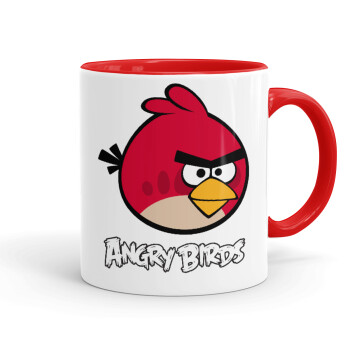 Angry birds Terence, Κούπα χρωματιστή κόκκινη, κεραμική, 330ml