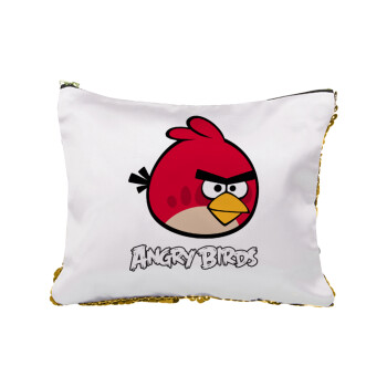 Angry birds Terence, Τσαντάκι νεσεσέρ με πούλιες (Sequin) Χρυσό
