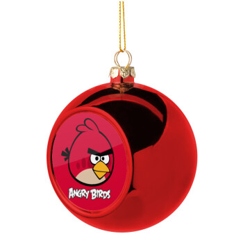 Angry birds Terence, Χριστουγεννιάτικη μπάλα δένδρου Κόκκινη 8cm