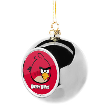 Angry birds Terence, Χριστουγεννιάτικη μπάλα δένδρου Ασημένια 8cm