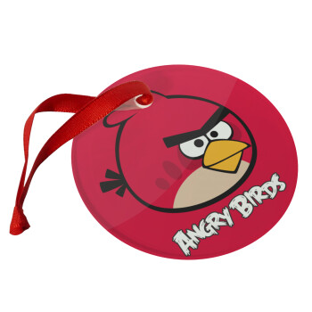Angry birds Terence, Χριστουγεννιάτικο στολίδι γυάλινο 9cm