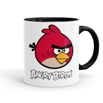 Angry birds Terence, Κούπα χρωματιστή μαύρη, κεραμική, 330ml
