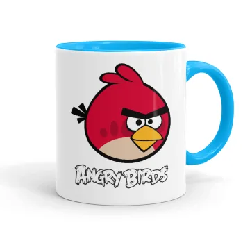 Angry birds Terence, Κούπα χρωματιστή γαλάζια, κεραμική, 330ml