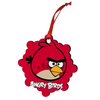 Angry birds Terence, Christmas ornament snowflake wooden 7.5cm