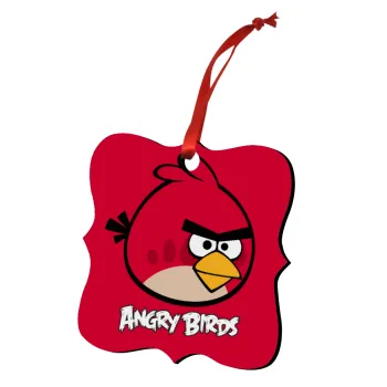 Angry birds Terence, Christmas ornament polygon wooden 7.5cm