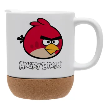 Angry birds Terence, Κούπα, κεραμική με βάση φελού και καπάκι (ΜΑΤ), 330ml