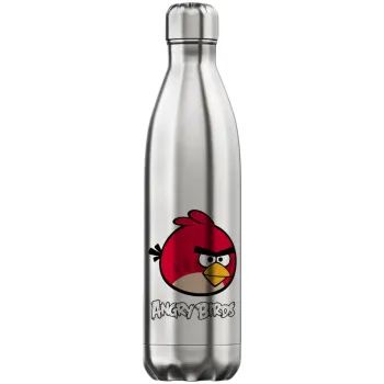 Angry birds Terence, Μεταλλικό παγούρι θερμός Inox (Stainless steel), διπλού τοιχώματος, 750ml