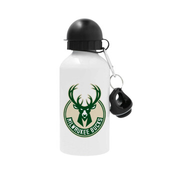 Milwaukee bucks, Μεταλλικό παγούρι νερού, Λευκό, αλουμινίου 500ml