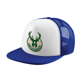 Milwaukee bucks, Καπέλο Ενηλίκων Soft Trucker με Δίχτυ Blue/White (POLYESTER, ΕΝΗΛΙΚΩΝ, UNISEX, ONE SIZE)