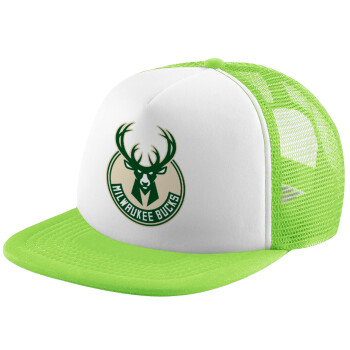 Milwaukee bucks, Καπέλο παιδικό Soft Trucker με Δίχτυ Πράσινο/Λευκό