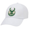 Milwaukee bucks, Καπέλο ενηλίκων Jockey Λευκό (snapback, 5-φύλλο, unisex)