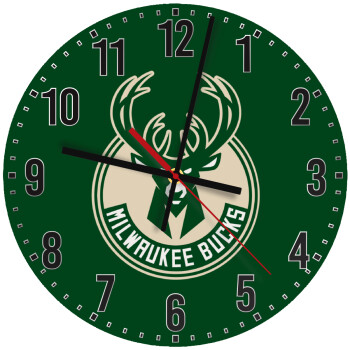 Milwaukee bucks, Ρολόι τοίχου ξύλινο (30cm)