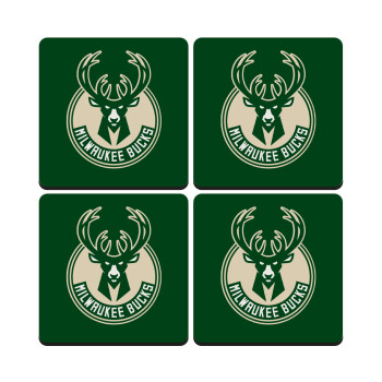 Milwaukee bucks, ΣΕΤ 4 Σουβέρ ξύλινα τετράγωνα (9cm)