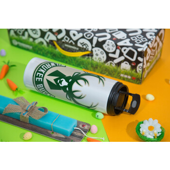 Milwaukee bucks, Easter candle,Travel Tumbler 2 Lids, with metal straw & cleaning brush & aromatic flat candle (30cm) (BLUE)