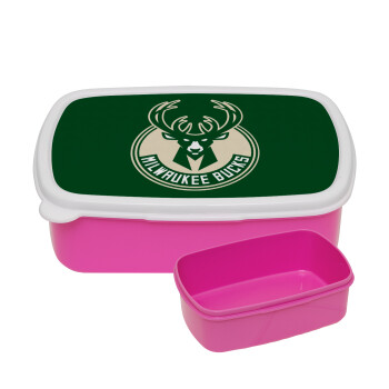 Milwaukee bucks, ΡΟΖ παιδικό δοχείο φαγητού (lunchbox) πλαστικό (BPA-FREE) Lunch Βox M18 x Π13 x Υ6cm