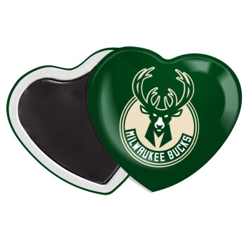 Milwaukee bucks, Μαγνητάκι καρδιά (57x52mm)