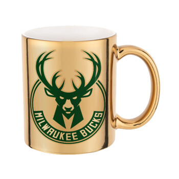 Milwaukee bucks, Mug ceramic, gold mirror, 330ml