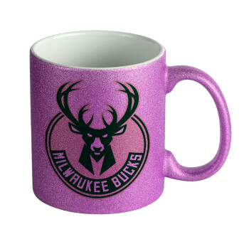 Milwaukee bucks, Κούπα Μωβ Glitter που γυαλίζει, κεραμική, 330ml