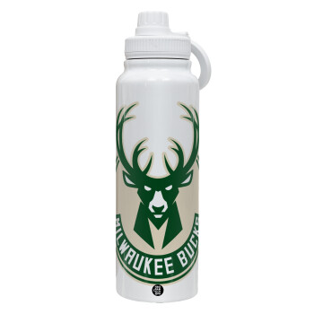 Milwaukee bucks, 1L Stainless Steel Thermal Bottle with Phone Holder & Double Wall Insulation