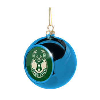Milwaukee bucks, Blue Christmas tree ball ornament 8cm