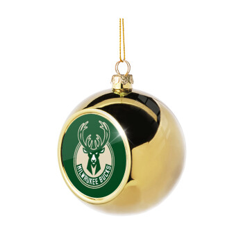 Milwaukee bucks, Χριστουγεννιάτικη μπάλα δένδρου Χρυσή 8cm