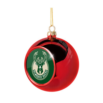 Milwaukee bucks, Χριστουγεννιάτικη μπάλα δένδρου Κόκκινη 8cm