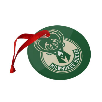 Milwaukee bucks, Christmas ornament glass 9cm
