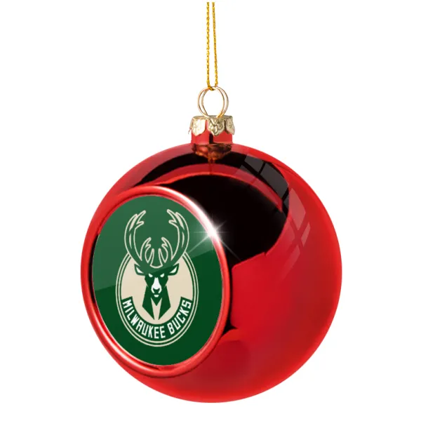 Milwaukee bucks — Χριστουγεννιάτικη μπάλα δένδρου Κόκκινη 8cm