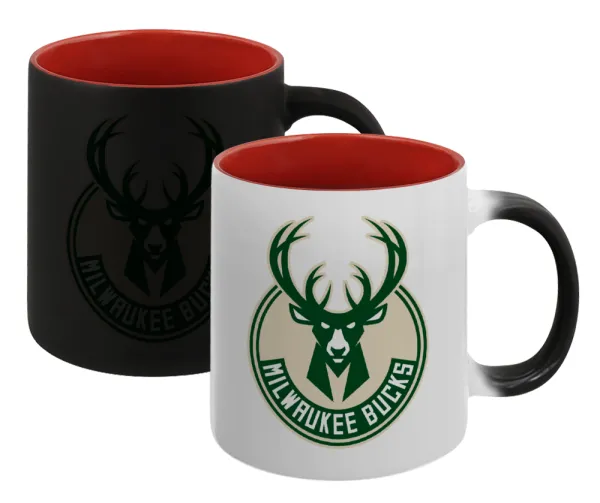 Milwaukee bucks — Magic mug with red interior, ceramic, 330ml, changes colour with hot drinks