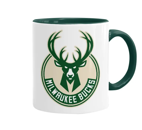Milwaukee bucks — Κούπα χρωματιστή πράσινη, κεραμική, 330ml