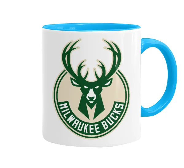 Milwaukee bucks — Κούπα χρωματιστή γαλάζια, κεραμική, 330ml