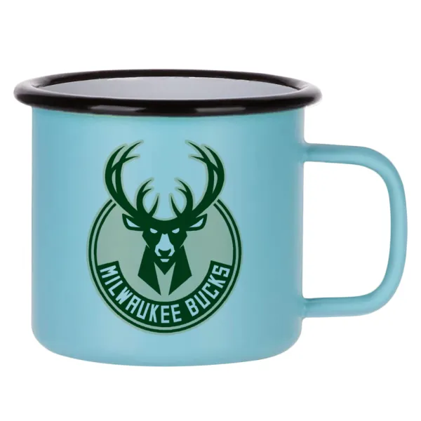 Milwaukee bucks — Κούπα Μεταλλική εμαγιέ ΜΑΤ σιέλ 360ml