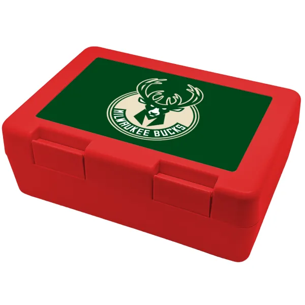 Milwaukee bucks — Παιδικό δοχείο κολατσιού ΚΟΚΚΙΝΟ 185x128x65mm (BPA free πλαστικό)