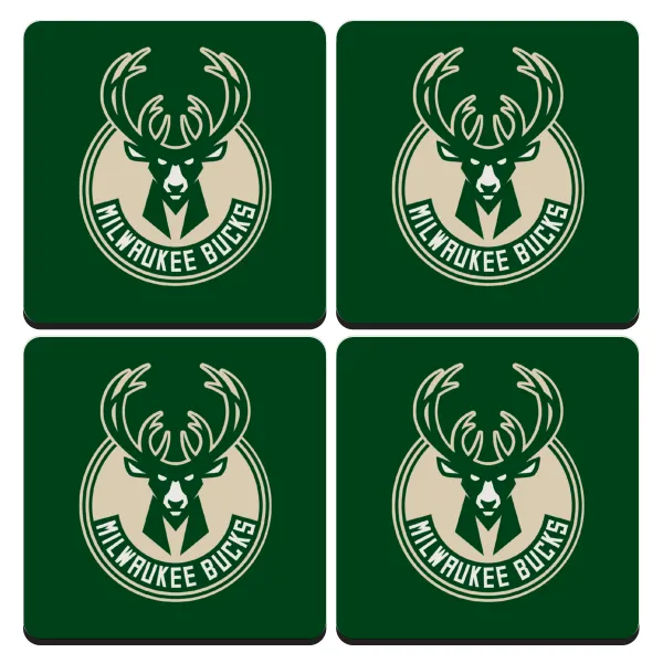 Milwaukee bucks — Σουβέρ ξύλινα τετράγωνα (9cm)